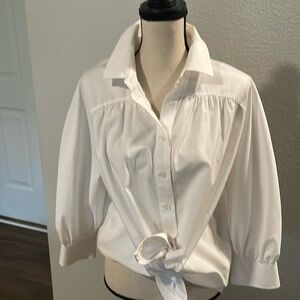 Brooks Brothers supima cotton poet shirt white sz 12